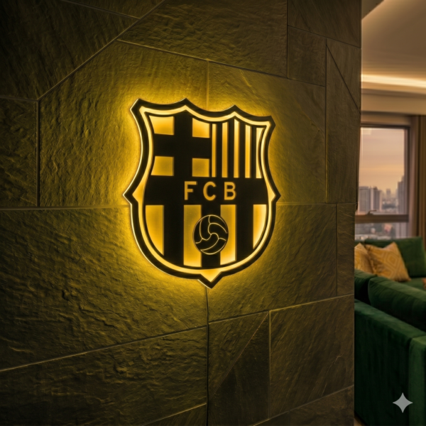 FC Barcelona Football Club- Backlit LED Logo for Home Decor