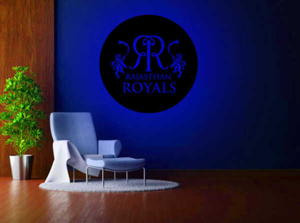 Rajasthan Royals IPL 3D LED Backlit Logo | Premium Wooden Wall Art for Cricket Fans & Game Rooms