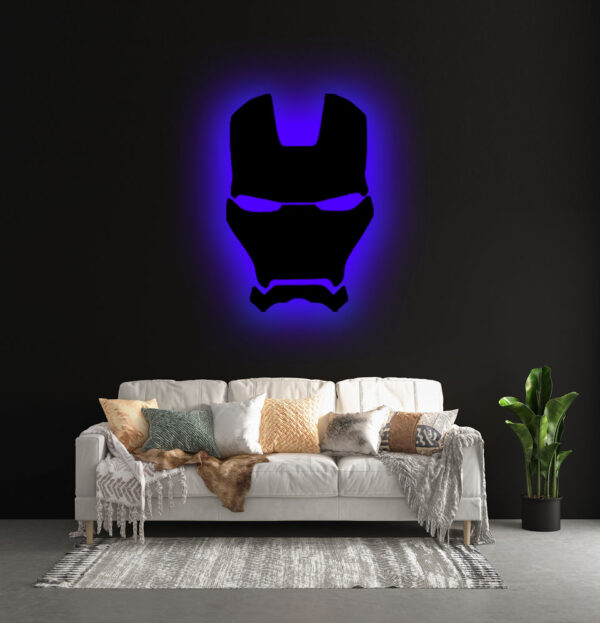 IronMan 3D LED Backlit Wooden Wall Art | Tony Stark Superhero Light for Gaming Room, Bedroom & Mancave Decor