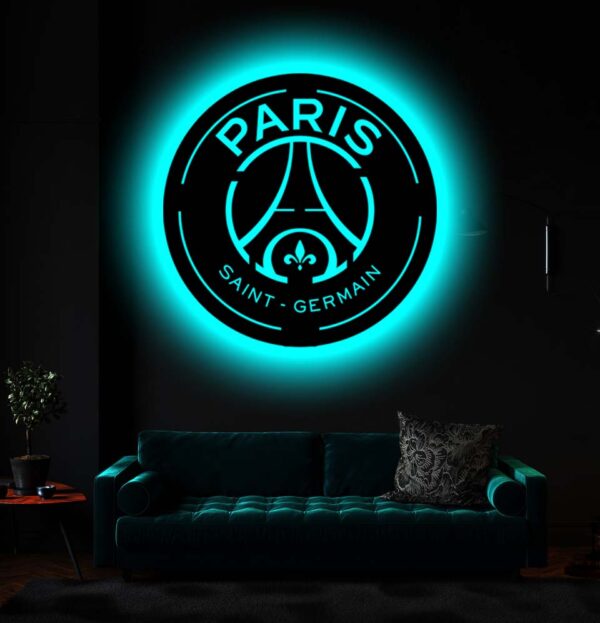 Paris Football Club LED Night Light – 3D Wooden Wall Decor, Perfect Paris  FC Gift for Men & Man Cave