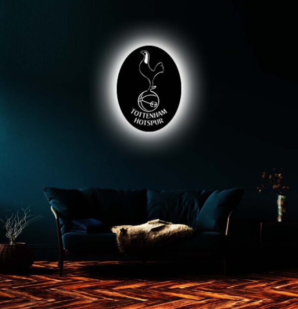 Tottenham Hotspur  Football Club LED Night Light – 3D Wooden Wall Decor, Perfect Tottenham Hotspur FC Gift for Men & Man Cave