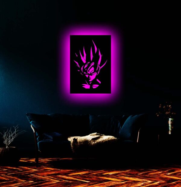 Goku's Son from Dragon Ball Z 3D LED Backlit Logo | Premium Wooden Wall Art for Anime & Gaming Rooms