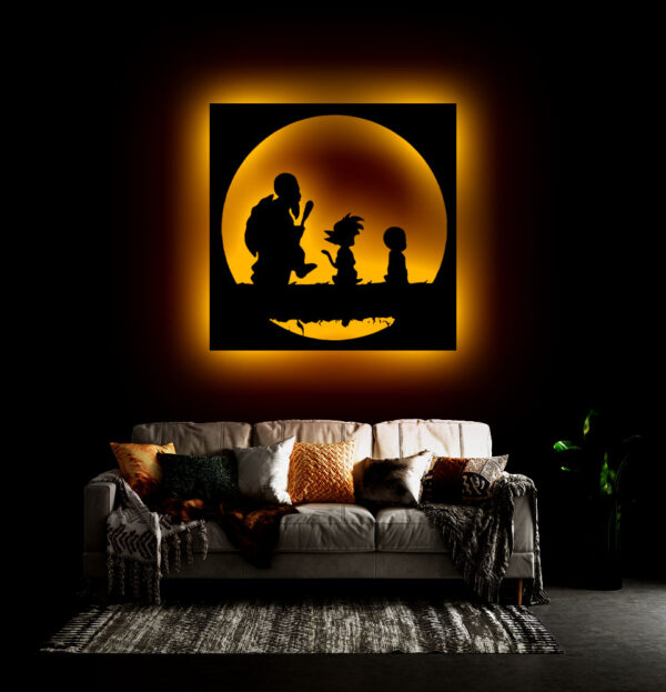 Master Roshi  3D LED Backlit Logo | Premium Wooden Wall Art for Anime & Gaming Rooms